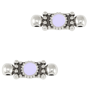 Breloques en m&eacute;tal DQ connecteur Argent&eacute; antique-violet lavande (sans nickel)