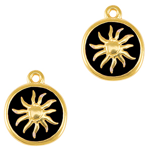 Breloques en m&eacute;tal DQ soleil Dor&eacute;-noir (sans nickel)