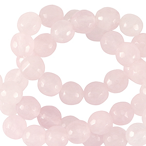 Pierres naturelles Quartz Laiteux 8mm facett&eacute;es Rose doux