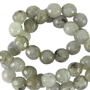 Pierres naturelles Labradorite 6mm facett&eacute;es Gris falaise