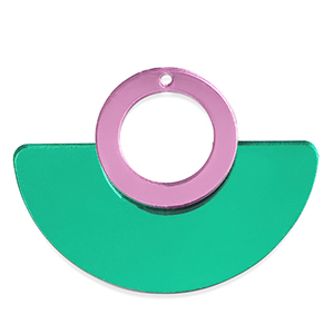 Pendentifs accroche-regard Vert m&eacute;tallique-rose