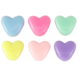 Perles lettres acryliques c&oelig;ur Multicolore pastel