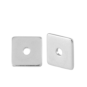 Perlen en m&eacute;tal DQ disque carr&eacute; 7mm Argent&eacute; antique (sans nickel)