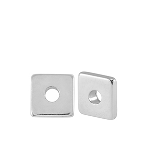 Perlen en m&eacute;tal DQ disque carr&eacute; 5mm Argent&eacute; antique (sans nickel)