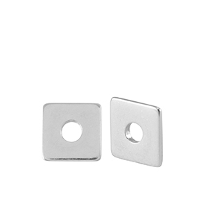 Perlen en m&eacute;tal DQ disque carr&eacute; 5mm Argent&eacute; antique (sans nickel)