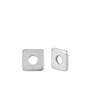 Perlen en m&eacute;tal DQ disque carr&eacute; 4mm Argent&eacute; antique (sans nickel)