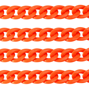 Cha&icirc;ne acrylique 18mm brillante Orange n&eacute;on
