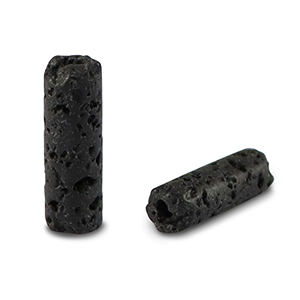 Pierres naturelles perles Pierre Volcanique tube Noir