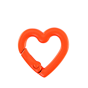 Appr&ecirc;ts color&eacute;s anneau porte-cl&eacute;s coeur Orange n&eacute;on