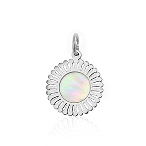 Breloques en acier Inox coquille 12mm Argent&eacute;-blanc (couleur naturelle)