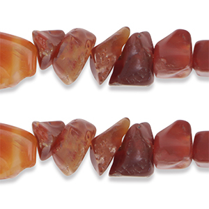 Perles Chips Agate Orange soleil fonc&eacute;