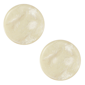 Cabochon plat 12mm Polaris Elements Jais Blanc prosecco