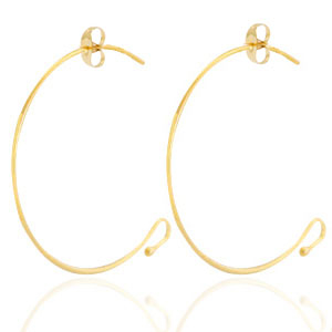 Boucles d'oreilles en acier Inox Dor&eacute;