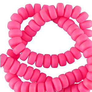 Perles en polym&egrave;re rondelles 7mm Rose vif