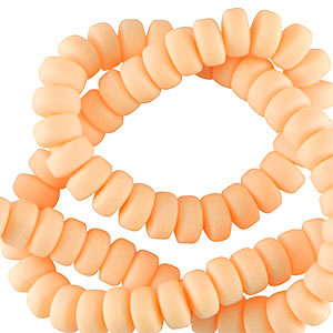 Perles en polym&egrave;re rondelles 7mm Orange corail