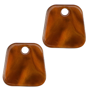 Pendentifs en r&eacute;sine trap&egrave;ze Marron topaze