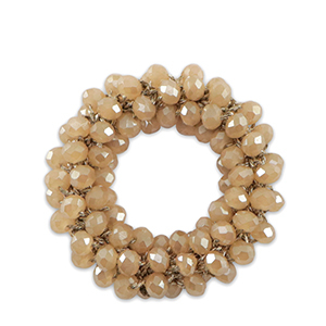 Pendentifs facett&eacute;es 32mm Beige