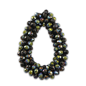 Pendentifs facett&eacute;es goutte Bleu nuit fonc&eacute; AB