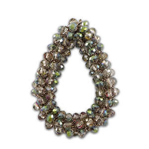 Pendentifs facett&eacute;es goutte Multicolore vert