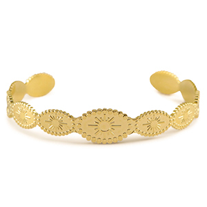 Bracelets en acier Inox jonc soleil Dor&eacute;