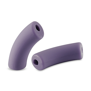 Perles tubes acryliques mat Violet paisley