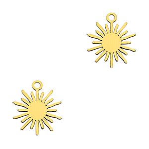 Breloques en acier Inox soleil Dor&eacute;