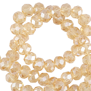 Perles &agrave; facettes 6x4mm disque Heishi Jaune souci-pearl shine coating