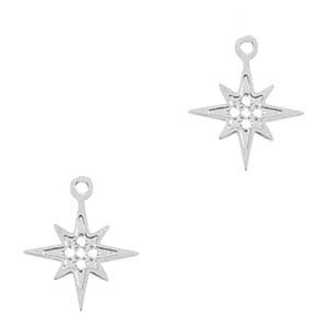 Breloques en acier Inox &eacute;toile Argent&eacute;