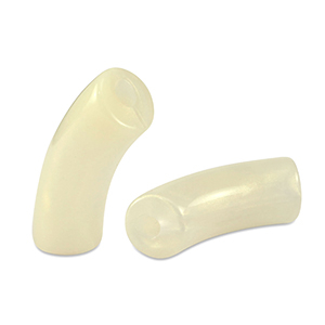 Perles tubes acryliques brillante Blanc cass&eacute; dor&eacute;