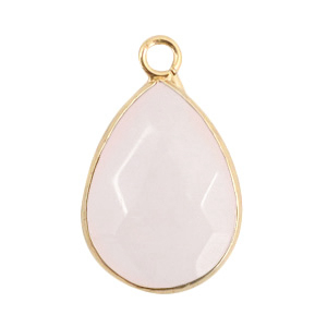 Pierres naturelles pendentifs goutte Blanc glace-dor&eacute;