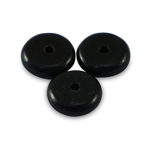 Pierres naturelles Agate rondelles 6mm Noir