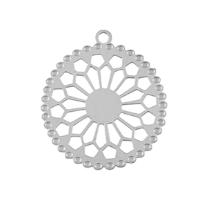 Breloques en acier Inox boh&egrave;mes 20mm Argent&eacute;