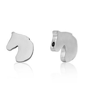 Perles en acier Inox cheval Argent&eacute;