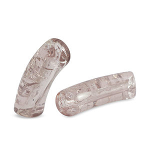 Perles tubes acryliques craquel&eacute; Gris-beige