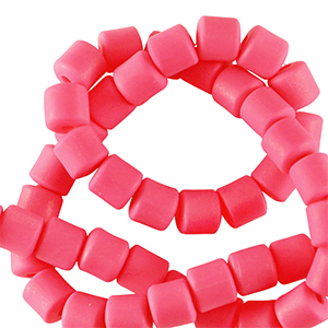 Perles en polym&egrave;re 6mm Rose n&eacute;on