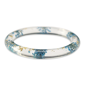 Bracelets tendance avec fleurs s&eacute;ch&eacute;es Bleu-dor&eacute;