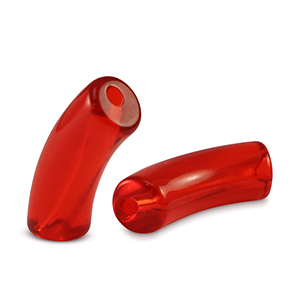 Perles tubes acryliques Rouge