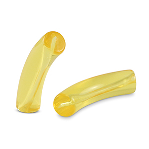 Perles tubes acryliques Jaune freesia