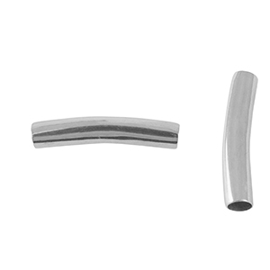 Perles en acier Inox tubes 30mm Argent&eacute;
