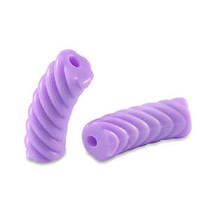 Perles tubes acryliques torsad&eacute; Violet