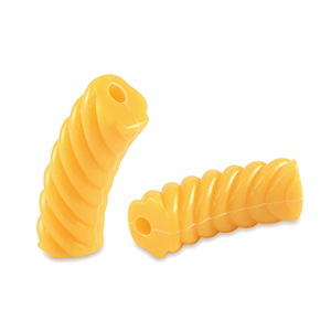 Perles tubes acryliques torsad&eacute; Jaune spectra