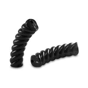 Perles tubes acryliques torsad&eacute; Negro