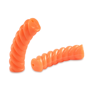 Perles tubes acryliques torsad&eacute; Orange