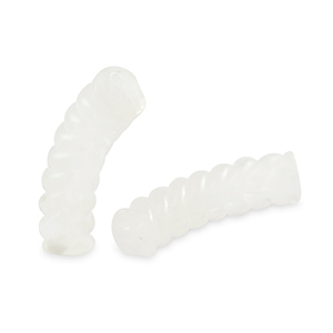 Perles tubes acryliques torsad&eacute; Blanc transparent