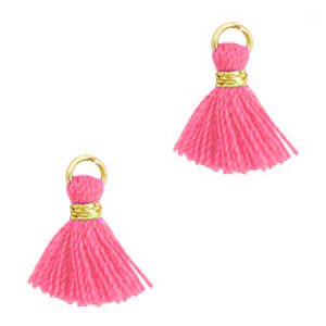 Pompons 1.2cm Dor&eacute;-rose magenta