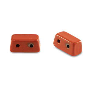 Perles tile rectangle Rouge corail