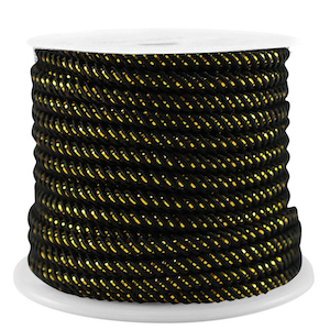 Cordon tendance 3mm Noir-dor&eacute;