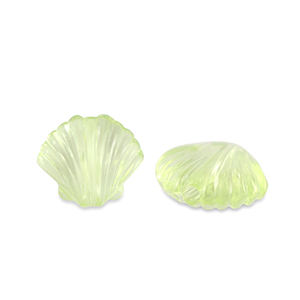 Perles acryliques coquillage Transparent vert clair