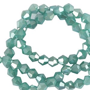 Perles &agrave; facettes bicone 4mm Vert m&eacute;l&egrave;ze