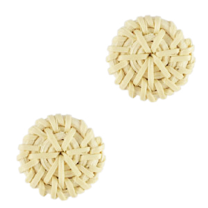 Pendentifs en rotin 25mm Blanc natural
